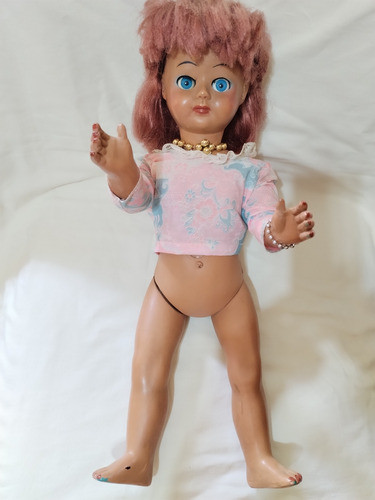 Antigua Muñeca Con Ojos Movibles En Buen Estado 0