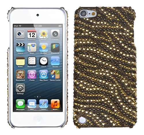 Tigre Piel Bling Snap-in Estuche Duro Para iPod Touch 5 º 6 0