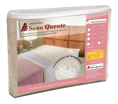 Lençol Térmico King 1,54x2,00m Pontenciometro 220v 0