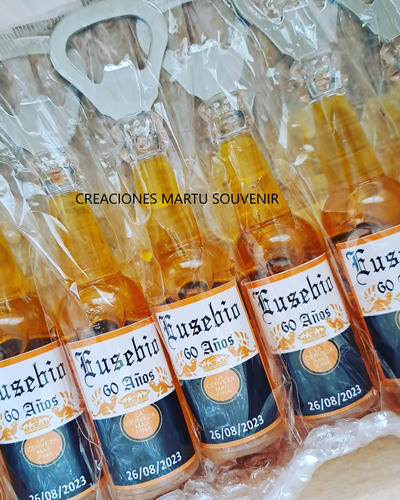 Souvenir Botellita Destapador Corona Personalizada X 20 1