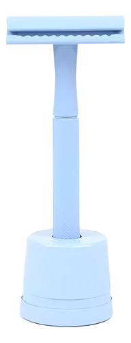 Afeitadora Unisex Celeste Con Base + 5 Hojas - Cero Plástico 1