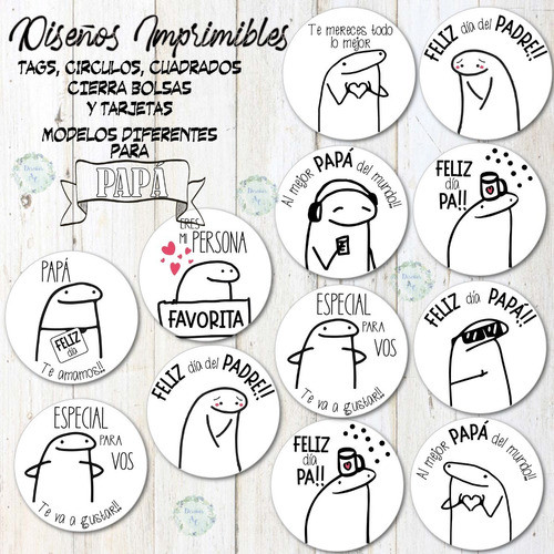 Kit Imprimible Día Del Padre Tags, Etiquetas Y Tarj. Florks 1