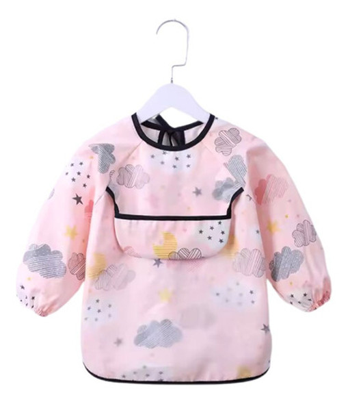 Babador Escolinha Bebê Impermeável Coletor Migalhas Salmão 1