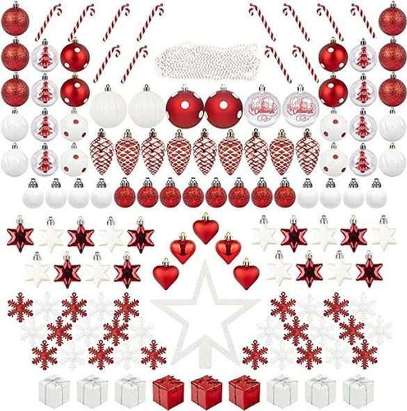 Kit Adornos Arbol De Navidad Pack Rojo Y Blanco Pack 134 0 Kit Adornos Arbol De Navidad Pack Rojo Y Blanco Pack 134 0