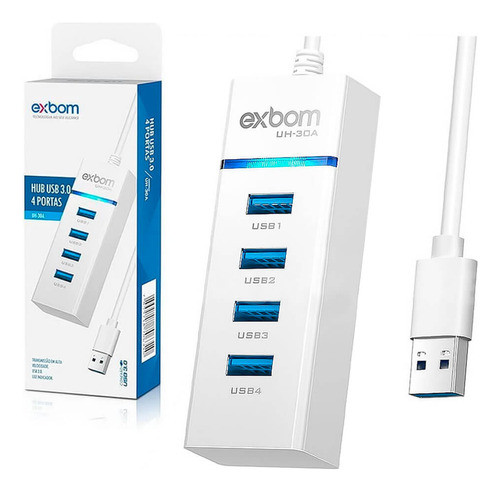 Hub Cabo Usb 3.0 High Speed Hd Extensor 4 Entradas 1