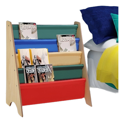 Niños Madera Estante Honda Almacenaje Rack Organizador Libre 0