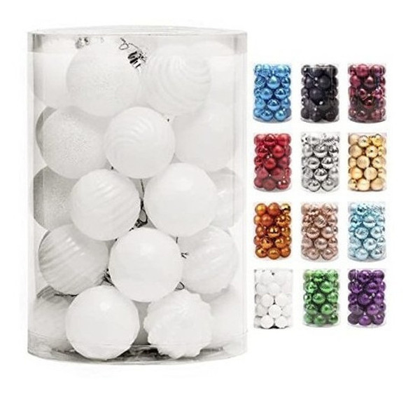 Bolas Para Arbol De Navidad  6cm  X 30u Blanco 0 Bolas Para Arbol De Navidad  6cm  X 30u Blanco 0