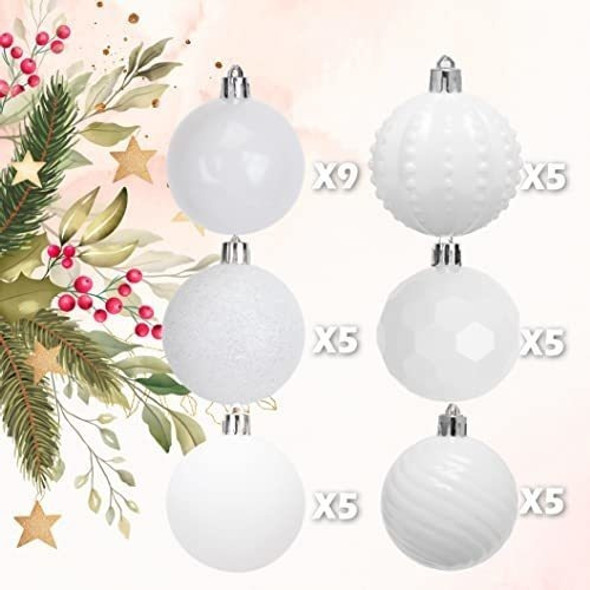 Bolas Para Arbol De Navidad  6cm  X 30u Blanco 1 Bolas Para Arbol De Navidad  6cm  X 30u Blanco 1