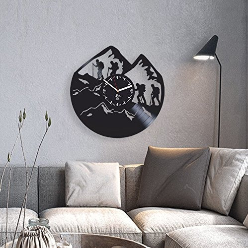 Reloj De Pared De Montaña De Vinilo Con Diseño De Escalada 1