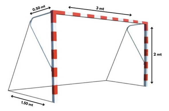 Juego Redes Papi Fútbol 3 Mm Hhb 3.00x2.00x0.50x1.50 0