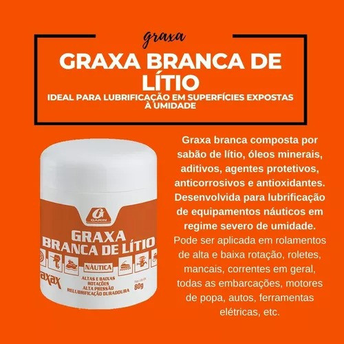 Graxa Branca De Lítio Pura Resistente A Água - Náutica 1