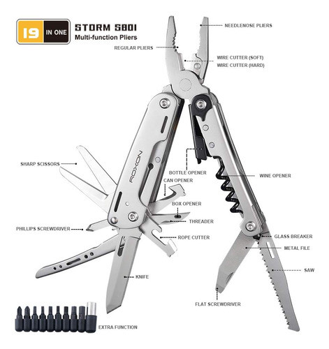 Pinza Navaja De 16 Herramientas De Supervivencia | Roxon 1