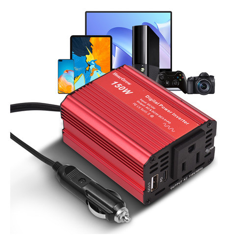 Inversor. Adaptador De Computador Portátil 12v Para Telefone 0
