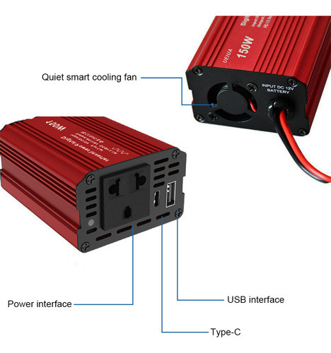 Inversor. Adaptador De Computador Portátil 12v Para Telefone 1