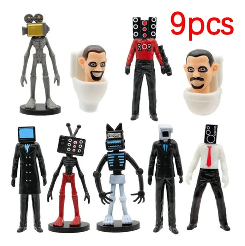 Skibidi Toilet Wc Action Figure Modelo Brinquedo 9pçs 1