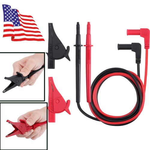 10a Eléctricas Multímetro Sondas Sondas Set 4mm Con Pinzas D 0