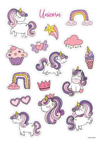 Combo 4 Planchas De Stickers Infantiles Para Nenas 0