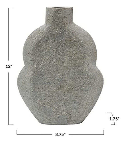 Bloomingville Slate Flower Home Decor Jarrón, Gris 1