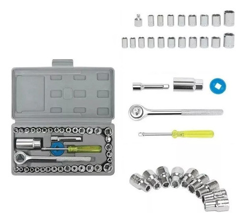 Caja Set Herramientas Juego Llave Tubo Kit 40 Piezas Estuche 1