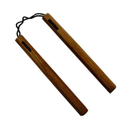 Nunchaku Octogonal Tradicional Okinawense - Madera Con Soga 0