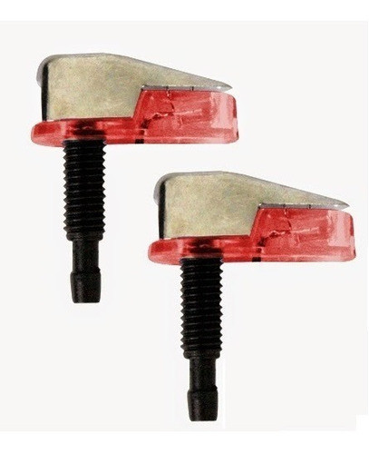 Brucutu Esguicho Agua Parabrisa Led Cromado E Vermelho Par 1