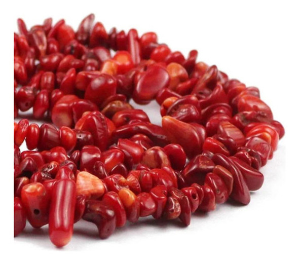 Fio De Cascalho Pedra Natural Coral Vermelho 6mm Aprox 250 0 Fio De Cascalho Pedra Natural Coral Vermelho 6mm Aprox 250 0