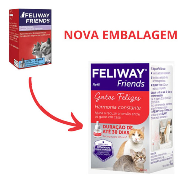 02 Feliway Friends Refil 48ml Ceva Auxiliar Adaptação Gatos 1