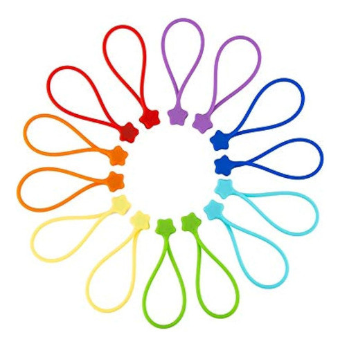 Fironst Paquete De 14 Bridas Magnéticas De Silicona Reutiliz 0