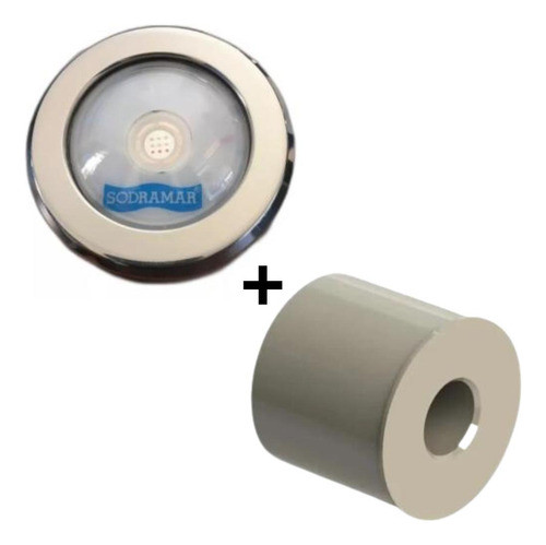 Kit Luminaria Led Cob 10w Rgb + Adaptador Cob 20 P/ 50mm Led 1