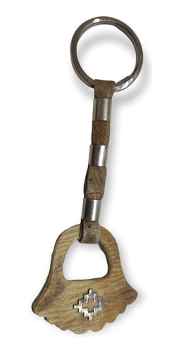 Llavero De Estribo Cuero Crudo Encasquillado Entacado 1