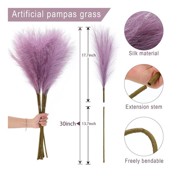Grmikbu Pampas Grass Decoraciones ' 8 Tallos 30 Pulgadas, Y 1