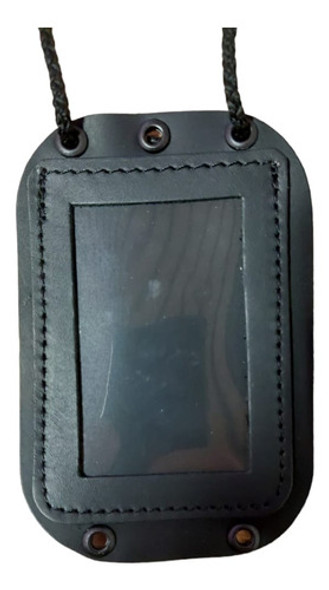Porta Placa Credencial Cuero Colgante 0