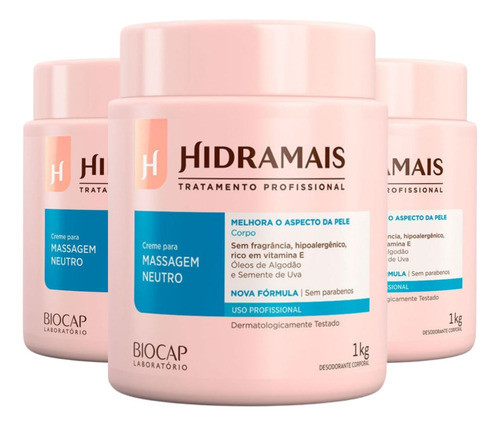 Creme Loção Biocap Sem Fragrância Neutro Kit 3 Potes 0