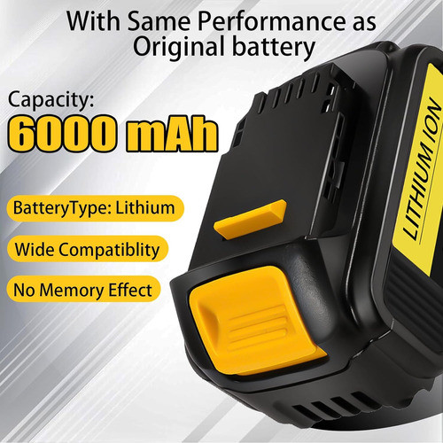 Baterias De Repuesto De 6,0 Ah Para Batería Dewalt De 20 V + 1