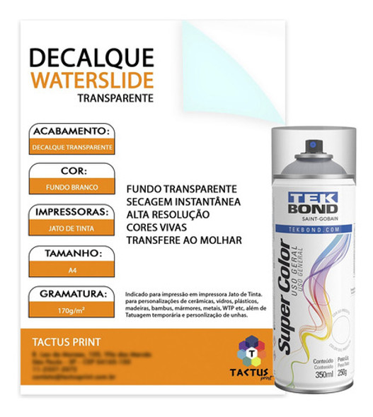 Papel Decalque Fundo Branco - 10 Folhas A4 + Verniz Fosco 0