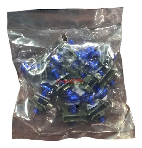 Kit Tornillos Tuning Azul 10 Piezas C/grampa 6x20 0