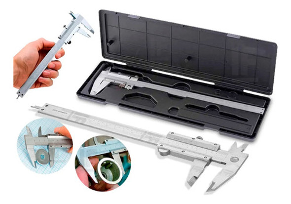 Paquímetro Manual De Aço Analogico 6 Pol 150mm/mtx + Case 0