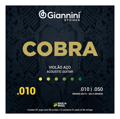 Pack 2 Encordados Giannini Cobra Geefle Bronze 85/15 010-050 0