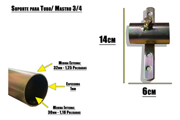 2 X Suporte Antena Pregar Simples 3/4 1
