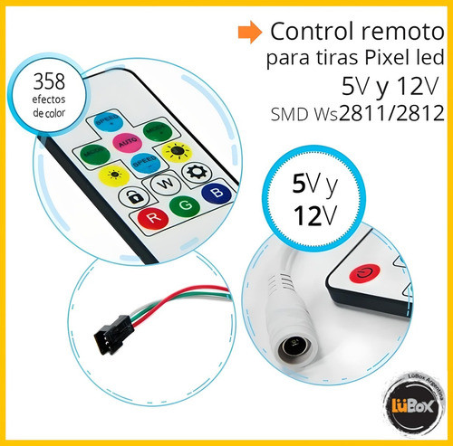 Mini Controladora R/f C/control Pixel Led Ws2812 Plug&play 1