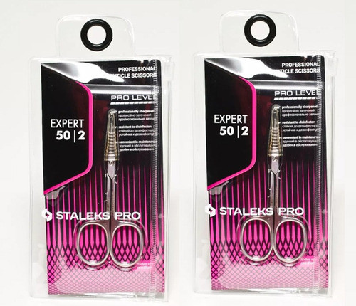2 Tesouras Cutícula Staleks Pro 50/2 - 18mm - Manicura Russa 1