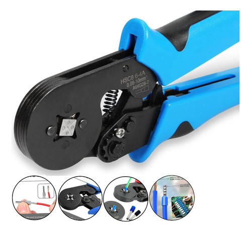 Alicate De Crimpar Terminal Ilhós 0,25-10mm Hsc8 6-4a 0
