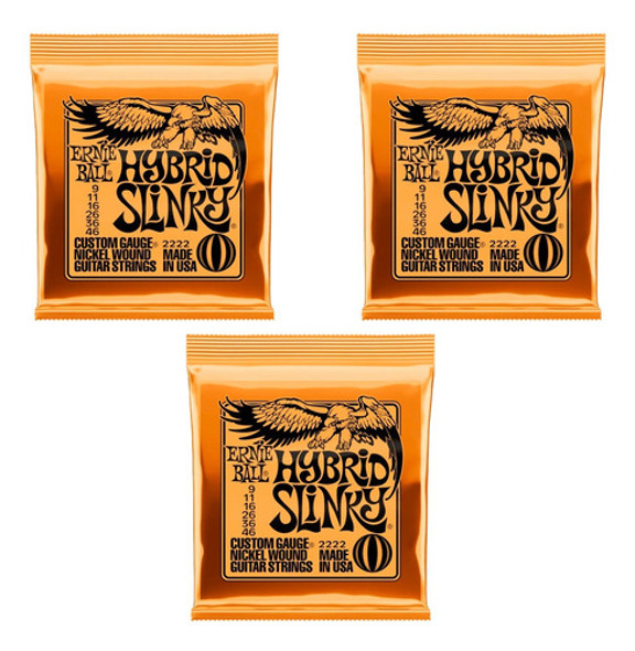 Pack Encordado P Guitarra Electrica Ernie Ball 09 46 X3 0