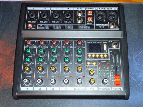 Onax Pro Ck6 Consola Mixer Interfaz De Audio Fx Bt Usb 0