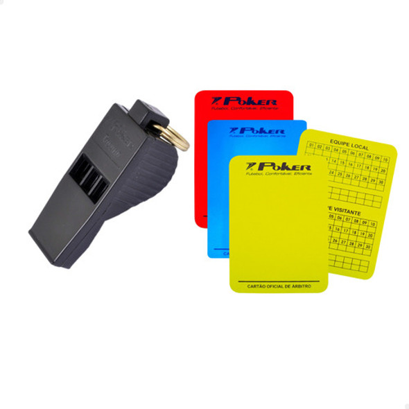 Apito Arbitro Profissional + Conjunto Cartão Juiz Oficial 0