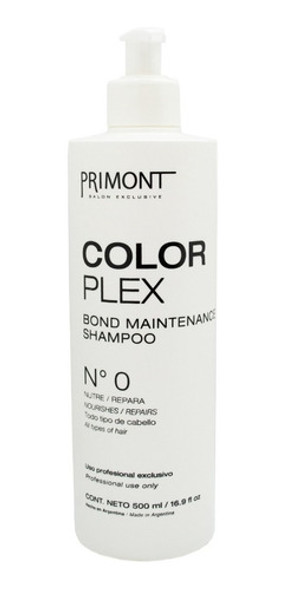 Primont Color Plex Shampoo Paso N° 0 Reparador 500ml 6c 0 Primont Color Plex Shampoo Paso N° 0 Reparador 500ml 6c 0