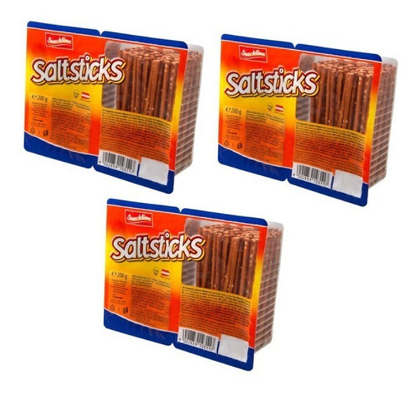 3 Salgadinho Pretzels Sticks Palitos Gunz 200gr - Importado 0