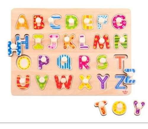 Brinquedo Encaixe Alfabeto Com Pinos - Tooky Toy 0
