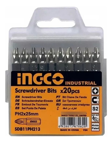 Juego De Puntas Atornillador Ingco 20pzas Magn Sdb11ph213 0