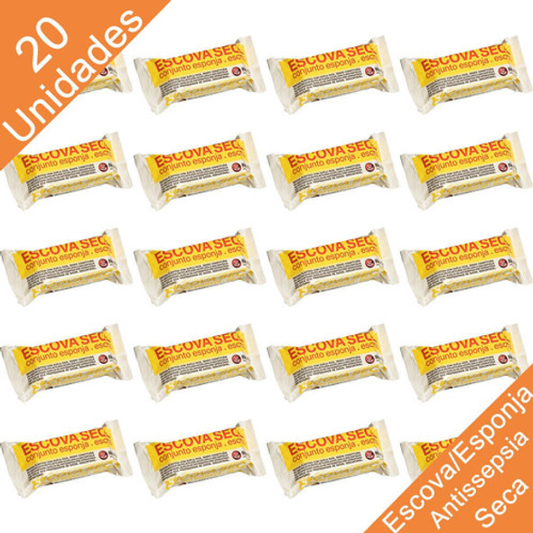 Escova Assepsia Seca Com Esponja Nao Esteril 20 Unidades 0